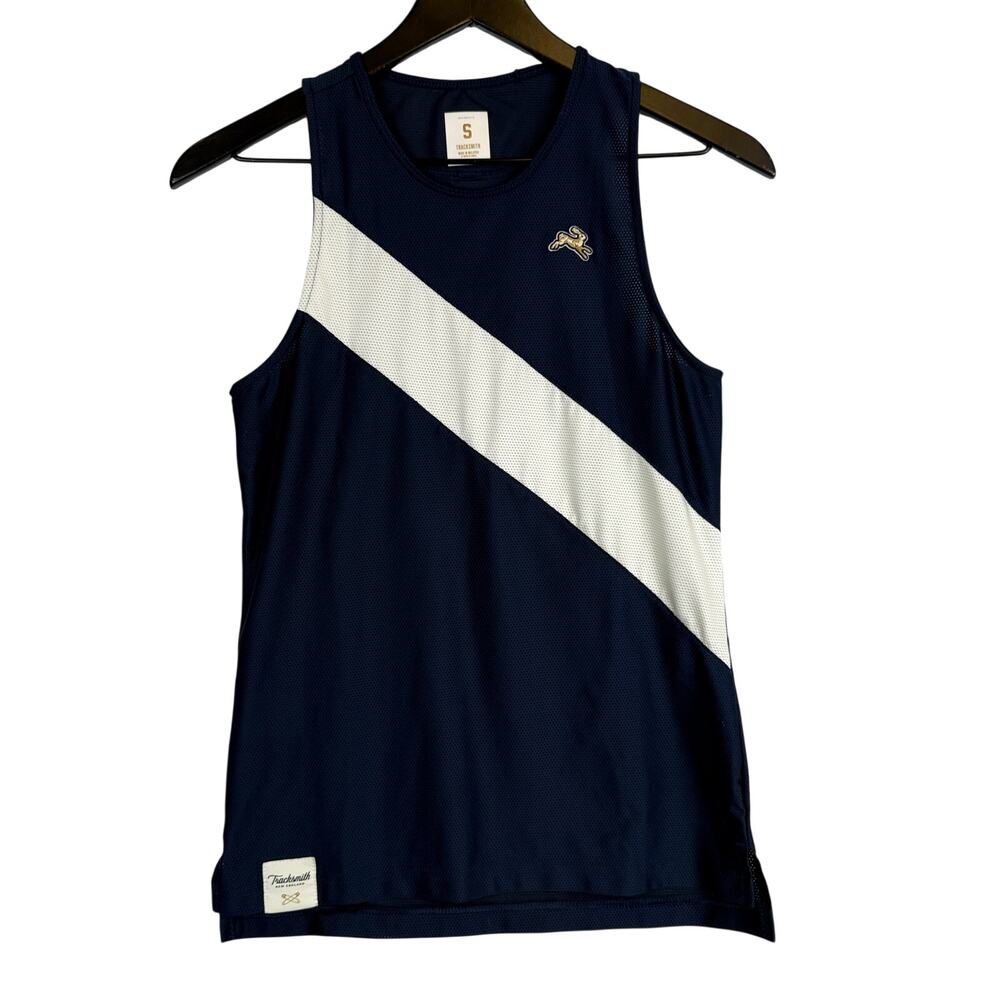Tracksmith Womens Van Cortlandt Singlet Tank Tp Navy Blue Ivory - S